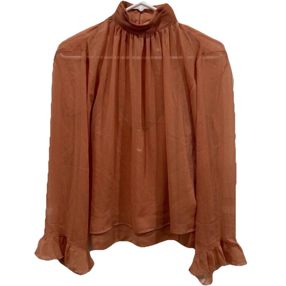 Women’s Anthropologie Orange Blouse Layered Orange Size 2Xs Xxs‎ Long Sleeve
